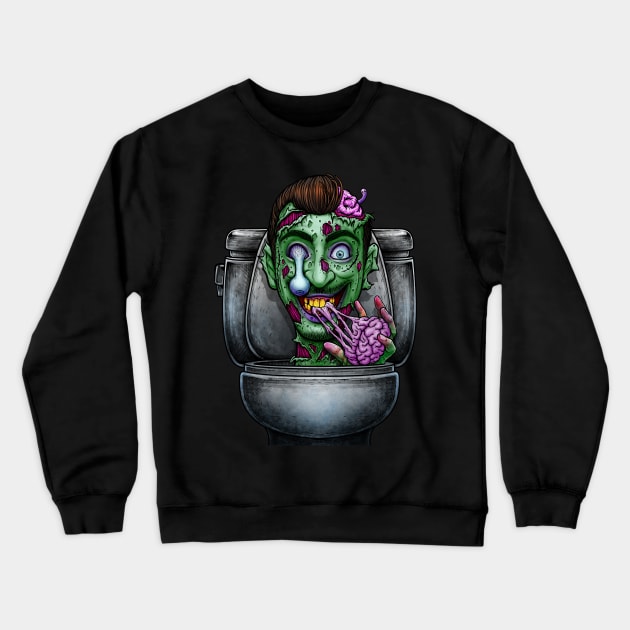 Horror toilet Monster #49 Crewneck Sweatshirt by Winya